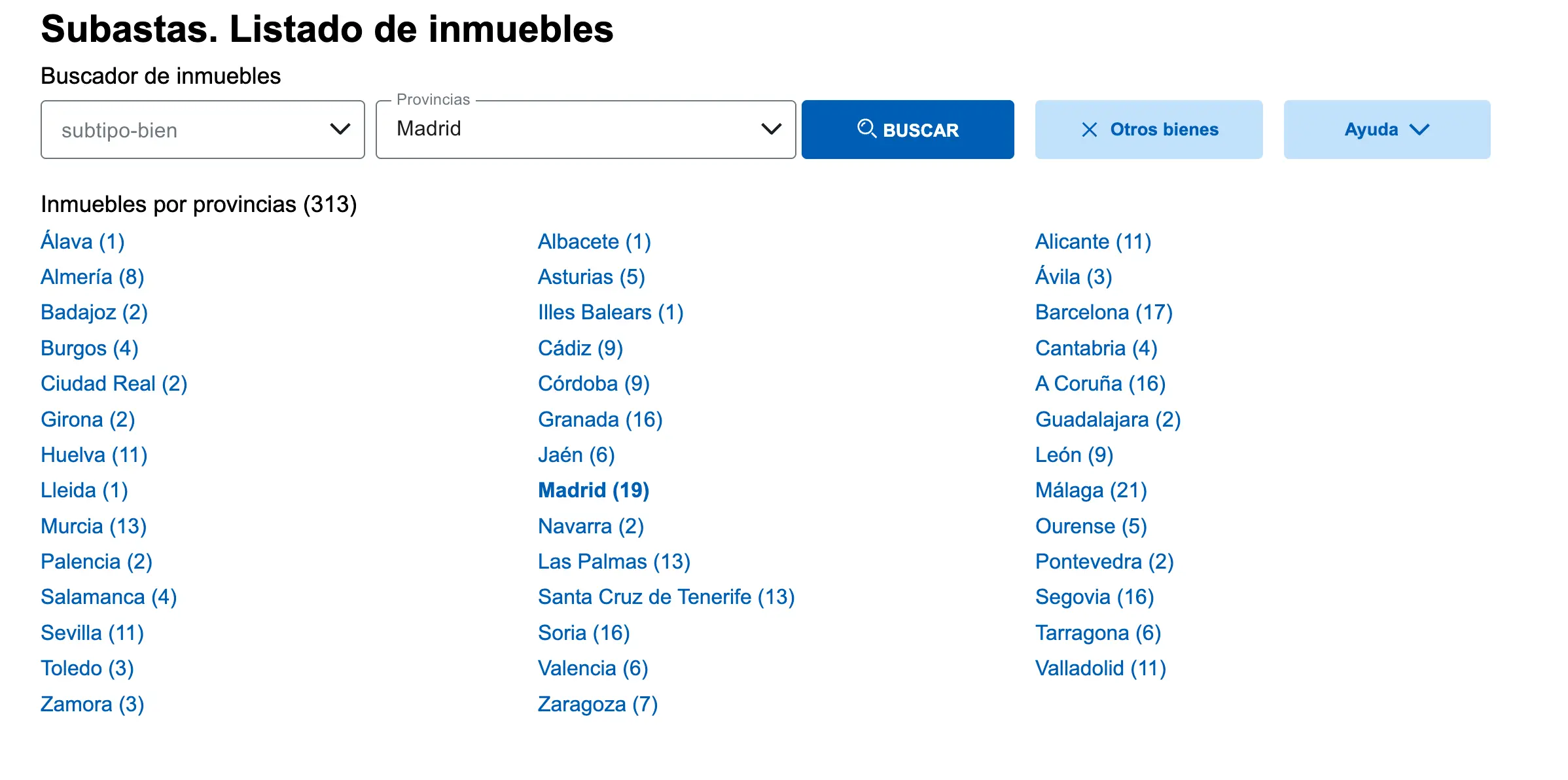 portal de anuncios de subastas inmobiliarias del BOE